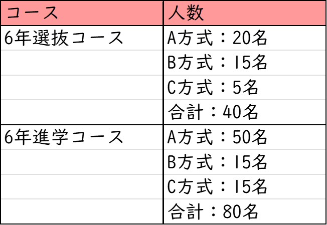 桃山学院中学校_募集人数